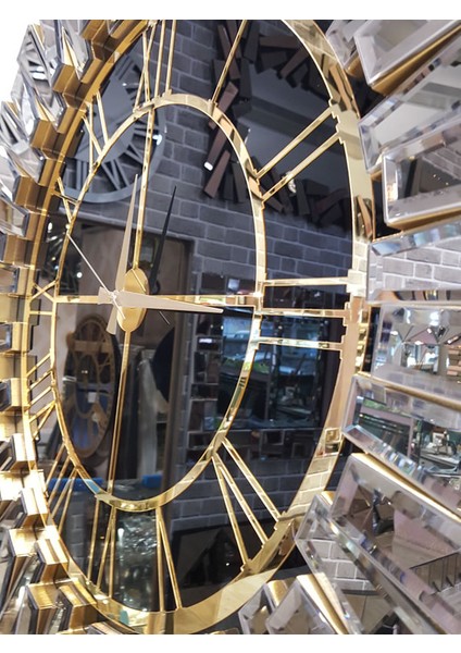 Güneş Gold Black Model Altın Siyah Renk 85 Cm Dekoratif Aynalı Duvar Saati fırsatları