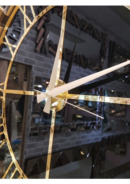 Güneş Gold Black Model Altın Siyah Renk 85 Cm Dekoratif Aynalı Duvar Saati indirimleri
