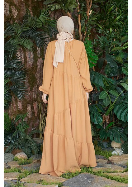 6614-BÜZGÜLÜ Berlin Elbise Camel fiyatları