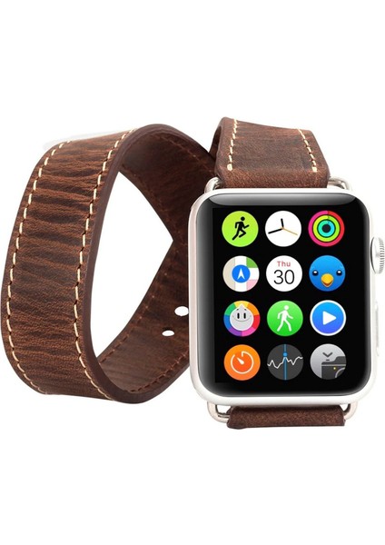 Apple Watch Uyumlu Uyumlu Deri Kordon 42-44-45MM Dt G2