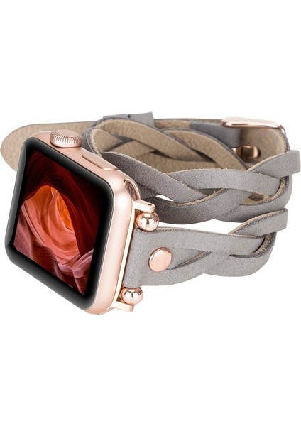 Apple Watch Uyumlu Uyumlu Deri Kordon Peggy 38-40-41MM Dtrtrst9