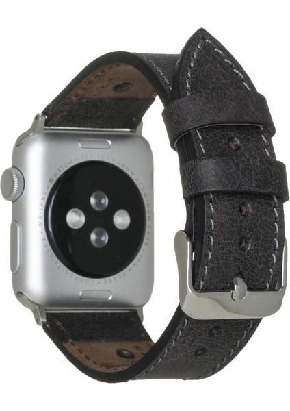 Apple Watch Uyumlu Uyumlu Deri Kordon 42-44-45MM Bt Siyah modelleri