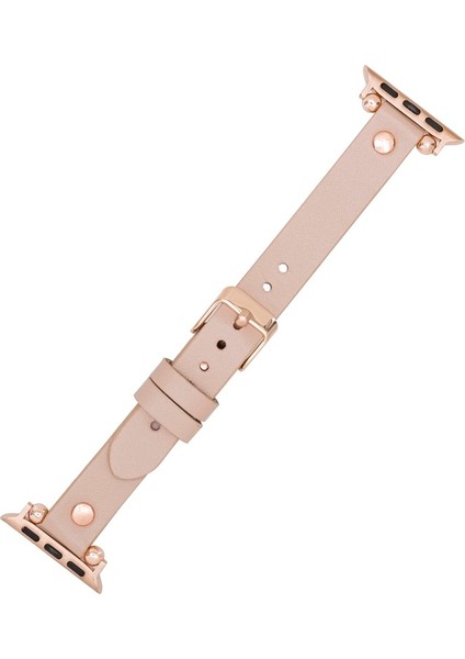 Apple Watch Uyumlu Uyumlu Deri Kordon 38-40-41MM Rg Nu1 Pembe modelleri