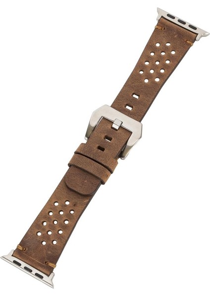 Apple Watch Uyumlu Uyumlu Deri Kordon Vigo 42-44-45MM G2 Kahve fırsatları