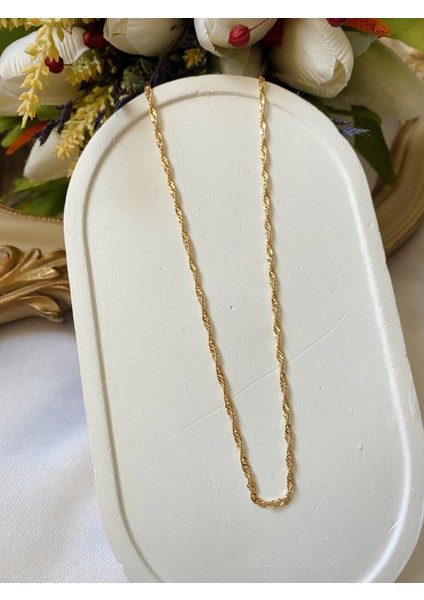 Altın Kaplama Burgu Zincir Kolye