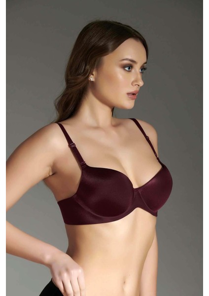 Kadın Lotus Lazer Kesim Destekli Balenli Bordo Sütyen 336040