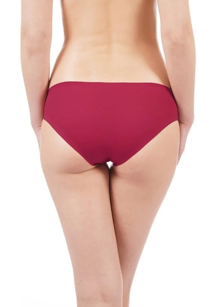 Kadın Bordo Dikişsiz İz Yapmaz Lazer Kesim Bikini Külot 3350