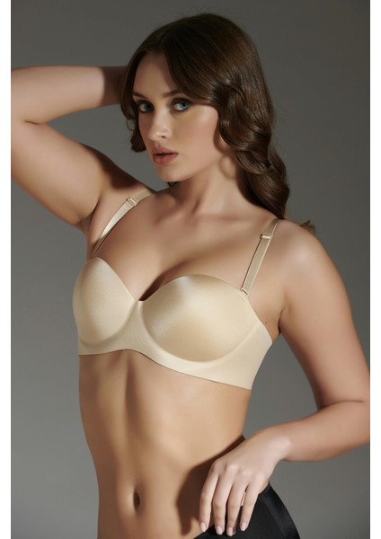 Kadın Straplez Lotus Lazer Kesim Boş Cup Ten Sütyen 336050