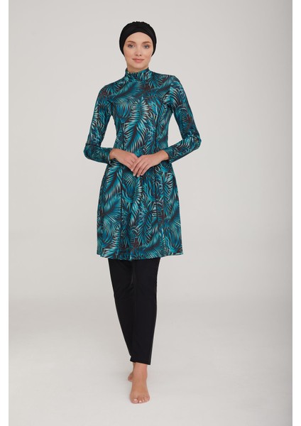 Kadın Uzun Kol London Siyah Tesettür Mayo 4C4T0N0