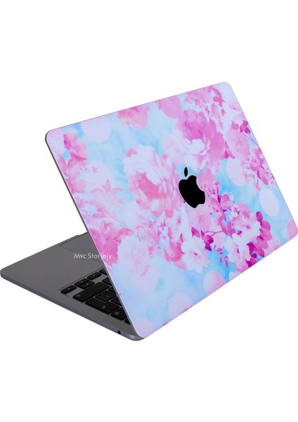 Macbook Air M1 Kılıf Laptop Kaplama Sticker Koruyucu A2337 ile Uyumlu Flower03