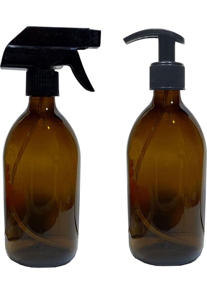 Design 500 Ml Amber Cam Sıvı Sabunluk Ve Sprey Şişe