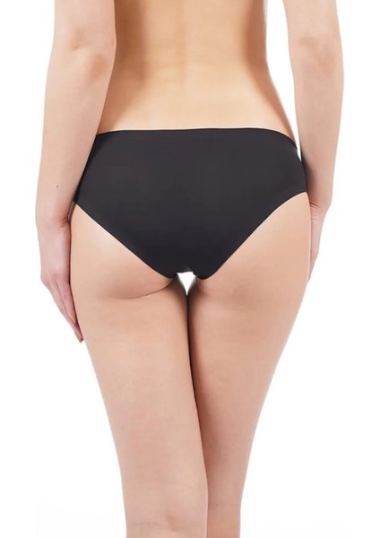 Kadın Siyah Dikişsiz İz Yapmaz Lazer Kesim Bikini Külot 3350