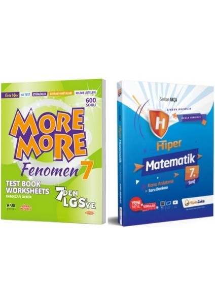 7 Fenomen Test Book Worksheets + 7.Sınıf Hiper Matematik Konu Anlatımlı & Soru Bankası