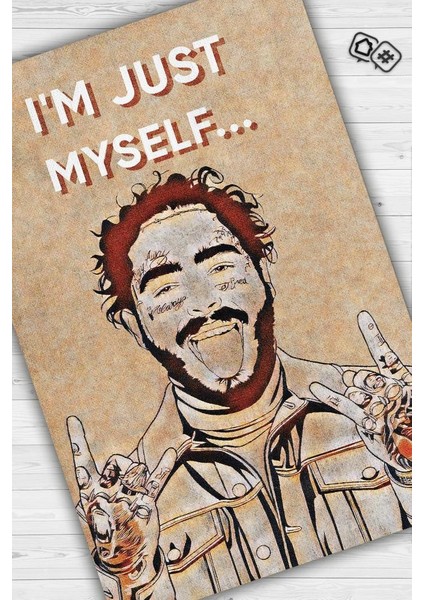 Post Malone Renkli Müzisyen Halı Müzsik Severe Hediyelik Halı Geometrik Figürlü Halı fiyatları
