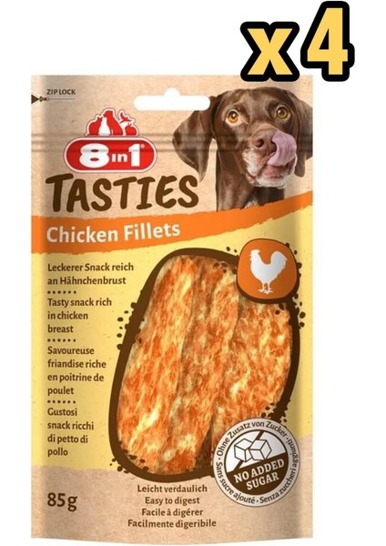 Tasties Chicken Fillets Tavuk Fileto Köpek Ödülü 85 gr x 4 Adet