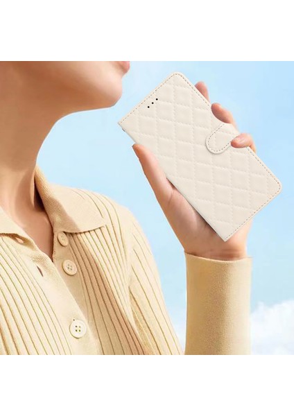 Xiaomi 13 Pro 5g Çizik Dirençli Dikiş Hattı Eşkenar Dörtgenli Deri Kasa Cüzdan Standı Telefon Kapağı (Yurt Dışından)