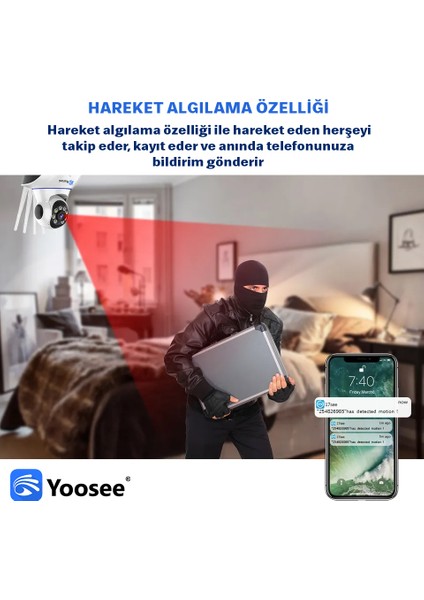 Kablosuz Full Hd 1080P Wifi Ip 5 Antenli Kablosuz 355° Bebek Izleme Güvenlik Kamerası