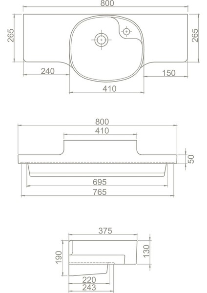 Seramik Harmony 80 cm Etejerli Lavabo