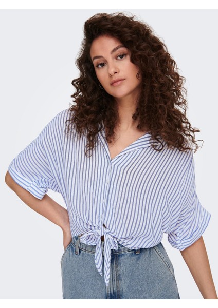 Bayan Önden Bağlamalı Kısa Gömlek 15281497