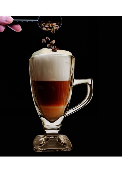 Irish Mocha Latte Bardağı Buzlu Kahve Bardağı Kulplu Bardak Ayaklı Bardak 6 Adet fiyatları