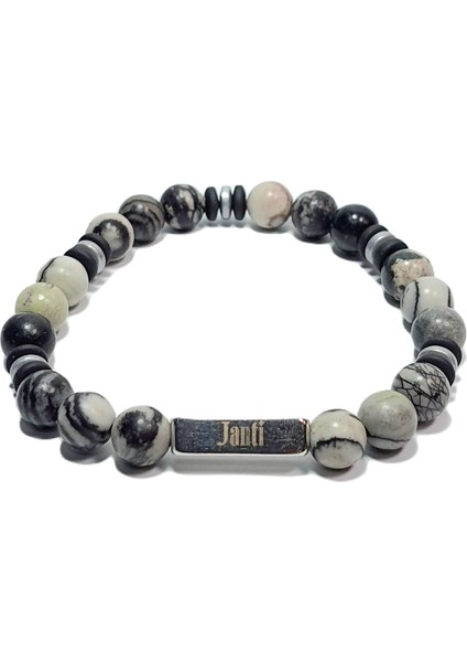 JTAW23DOB1295 Janti Bileklik Jasper Hematit Doğaltaş