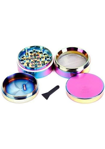 50 mm 4 Katmanlı Mıknatıslı Çinko Alaşım Herbal Grinder Baharat Bitki Ot Tütün Öğütücü Renkli