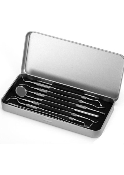 6 Adet Metal Kutulu Paslanmaz Çelik Diş Tartar Dil Temizleme Dental Ağız Bakım Seti fırsatları