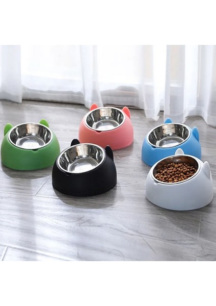 Yeni, Paslanmaz Çelik, Yükseltilmiş Kedi, Köpek Mama ve Su Kapları 400ML