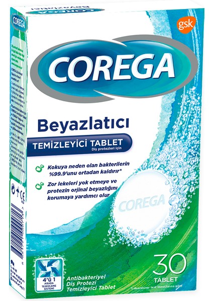 Antibakteriyel Protez Beyazlatıcı Tablet 30'lu + Tat Içermez Protez Yapıştırıcı Krem 40 gr