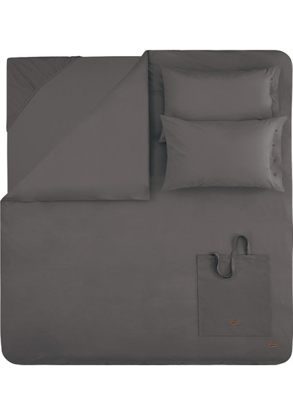 Bedding Plain Tek Kişilik Ranforce Yıkamalı Nevresim Takımı - Antrasit