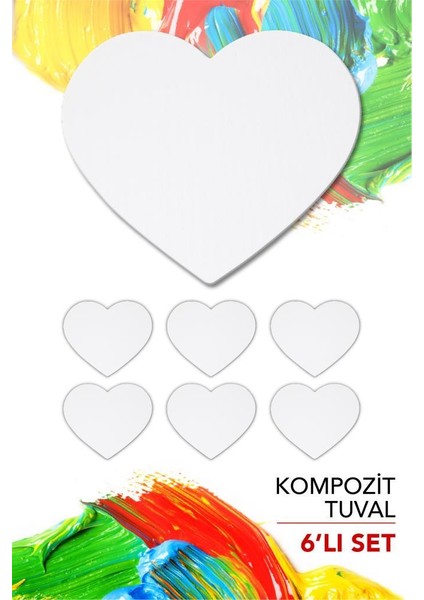 20 cm Kalp Pres Kompozit Tuval