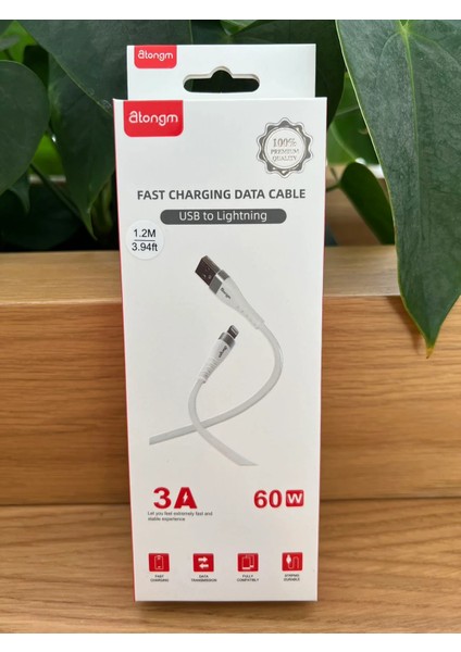 3A/60W USB To Lightning Şarj ve Data Kablo (1.2 Metre) Lisanslı Made For Apple fırsatları