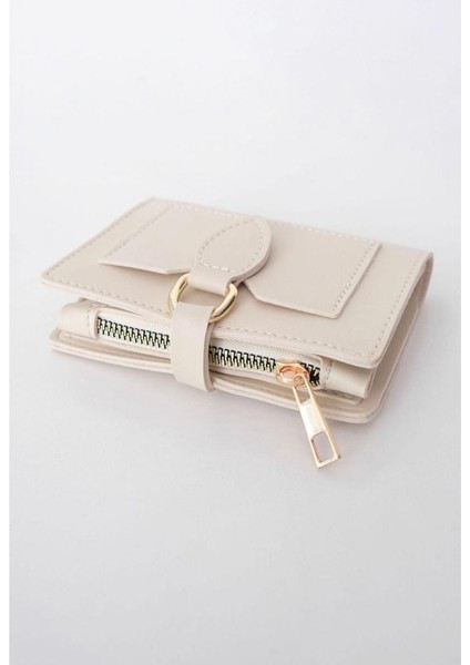 Womancraft Kadın Cüzdan Krem Bayan Cüzdan Aksesuar