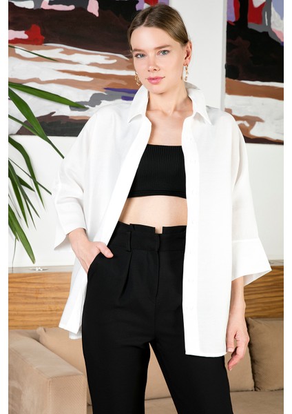 Truvakar Kol Oversize Gömlek Bayan Gömlek 51434402