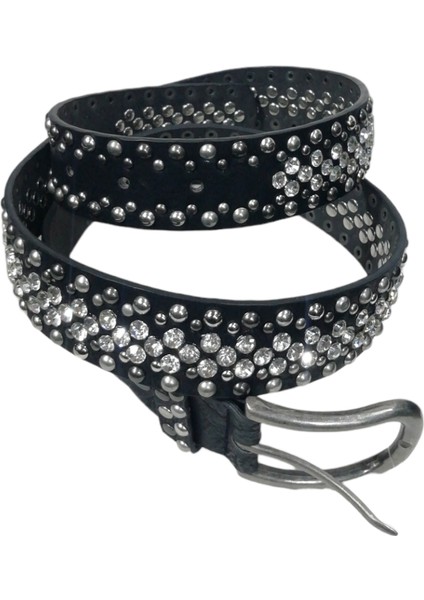 Kovboy Bayan Üzeri Full Parlak Taşlı Bayan Kemeri