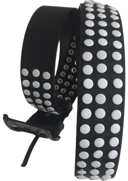 Gothic Punk Metallica Tarzı Zımbalı Kemer