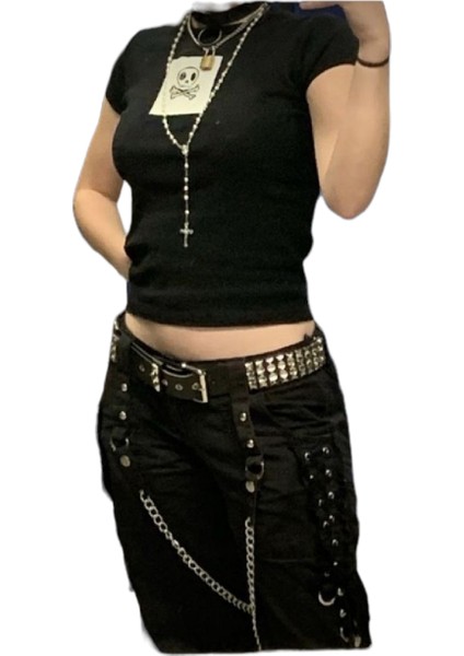 Kovboy Tokalı Gothic Punk Metallica Piramit Zımbalı Kemer