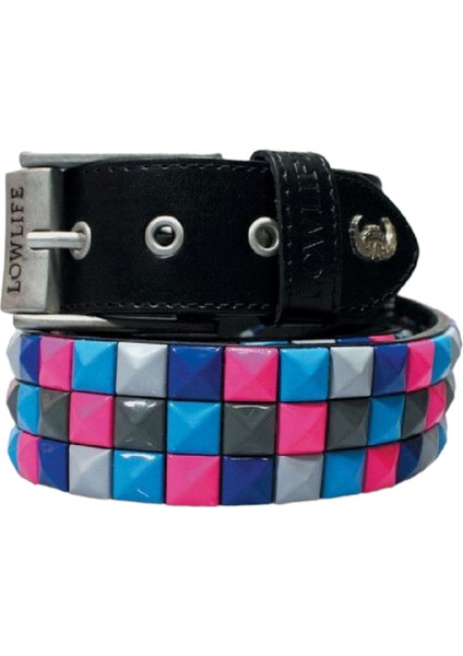 Kovboy Gothic Punk Metallica Tarzı Zımbalı Piramit Kemer