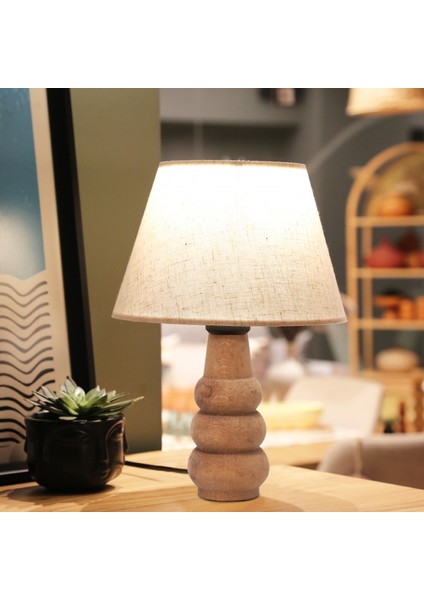 Woody Ahşap Gövde Kırçıllı Başlık Abajur AYD-3650