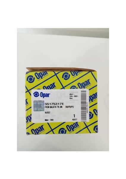 Doblo,fiorino,albea,palio Ön Fren Balatası Orjinal Opar Marka Fişli - 55175317E