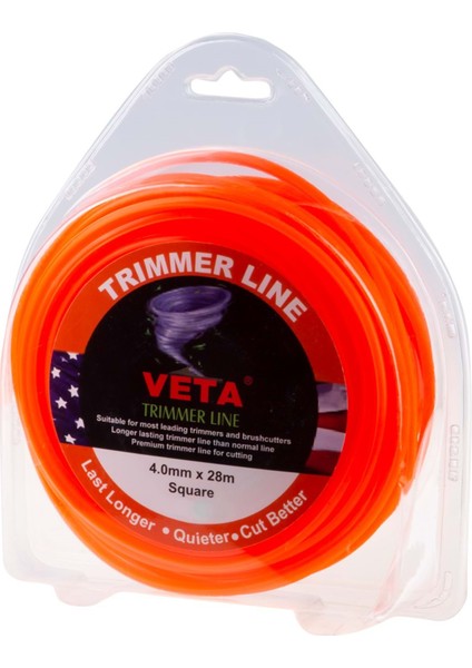 4.0 mm 28 mt Veta Turuncu Dört Köşe Misina 131614