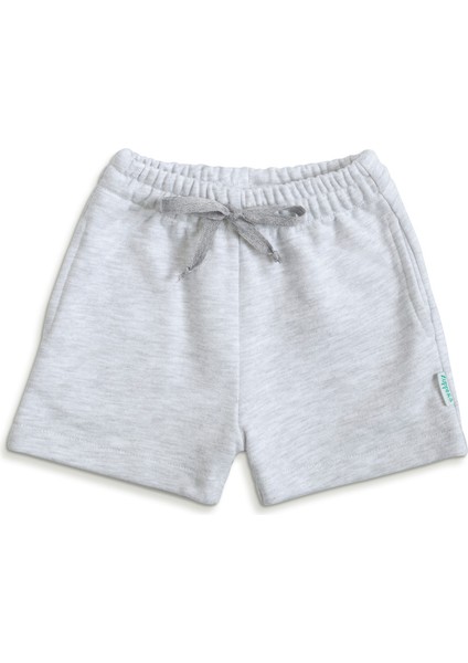 Cepli Pamuk Şort – (0-4 Yaş) - Gri Melanj