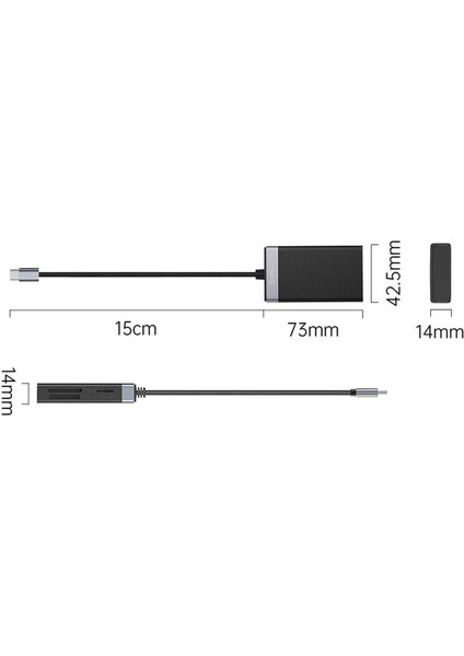 Orıco Type-C 4’ü 1 Arada Cf, Micro Sd Tf, Sd, Ms Kart Okuyucu Adaptör