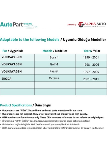 Vw Bora,golf,jetta,passat Için Kapı Kolu Çerçeve Tutamak Seti