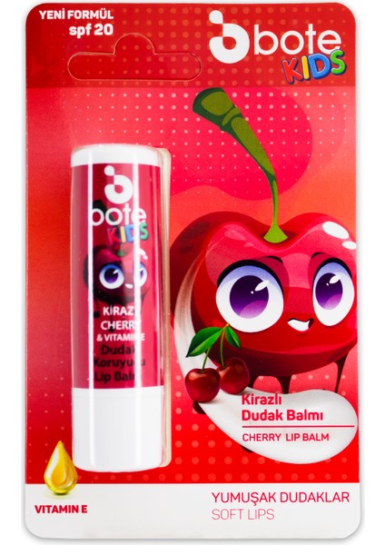 Kiraz Dudak Koruyucu Lip Balm Çocuklar İçin Şeffaf 5 gr Uzun Süre Kalıcı Etki