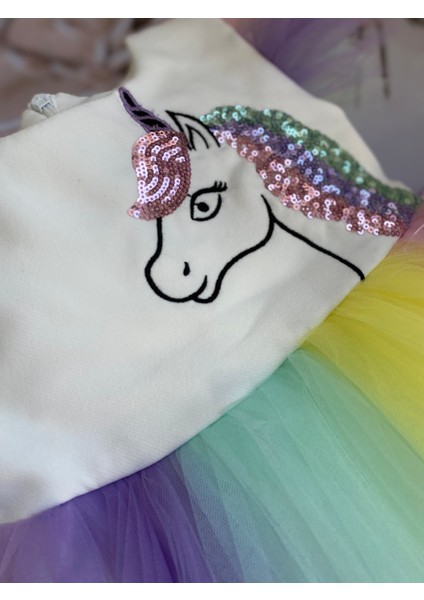 Kız Çocuk Özel Gün Unicorn Tütü Elbise