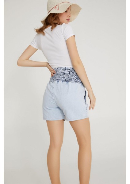 Hamile Şort Organik Denim Açık Mavi 1034 fırsatları