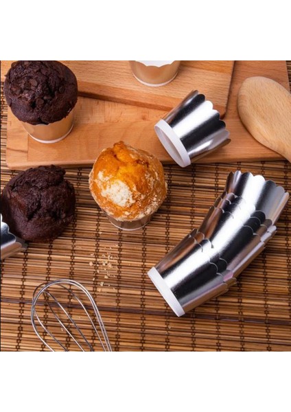 Gümüş (Gri) Renk Cupcake (Muffin) Kabı (12 Adet) fiyatları