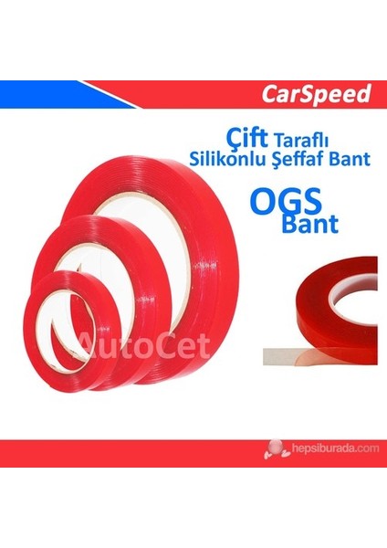 Çift Taraflı Silikon Şeffaf Bant - 20 mm x 5 Metre