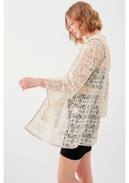 Çiçek Desenli Transparan Hırka fiyatları